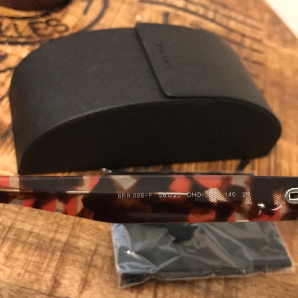 Prada Tortoise Shell & Red Frame Sunglasses - image 6